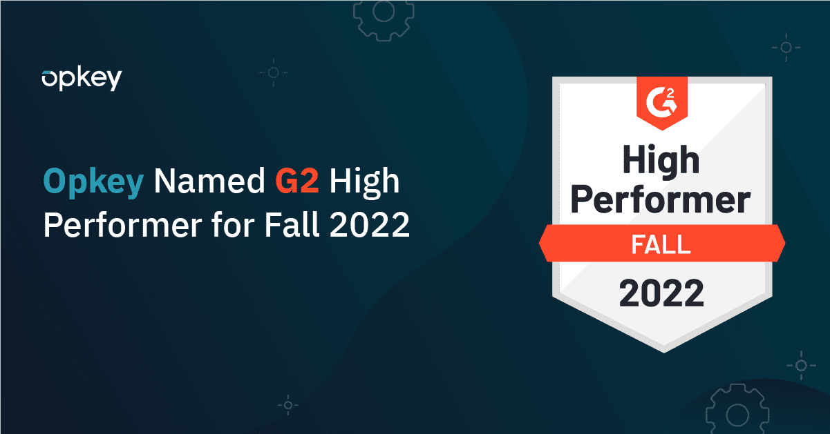 Opkey G2 High Performer award for Fall 2022