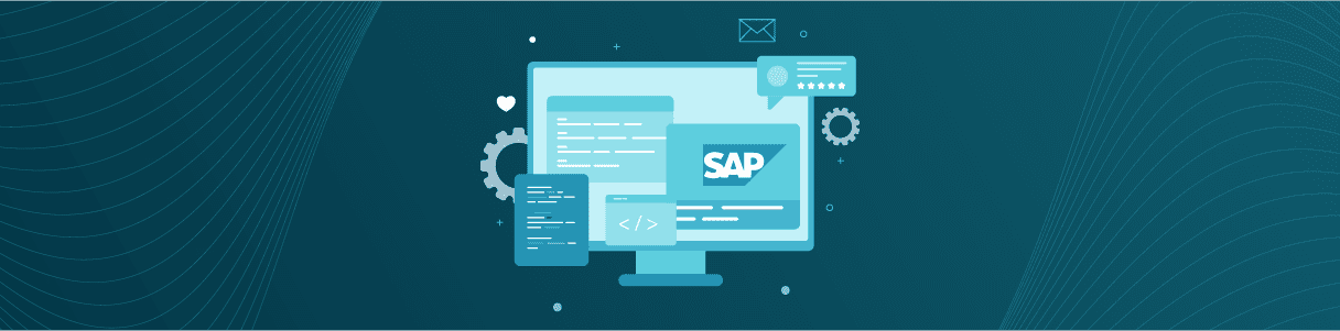 Diagram showing SAP application test automation, improving efficiency and reducing hypercare needs.