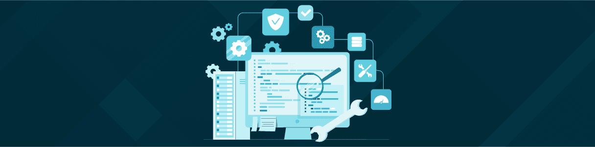 Diagram showing automated UAT testing with code, server, and tools for monitoring and maintenance.
