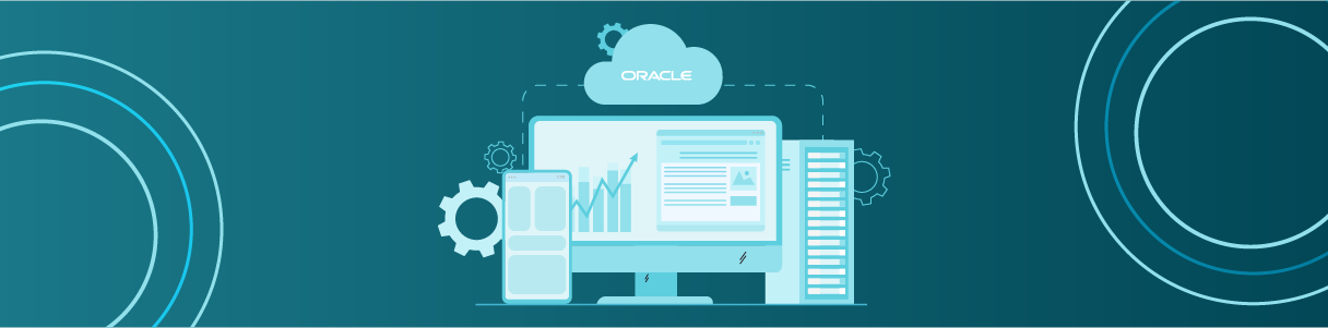 Diagram showing Oracle EBS migration to Oracle Cloud, illustrating challenges with desktop, mobile, and server integration.