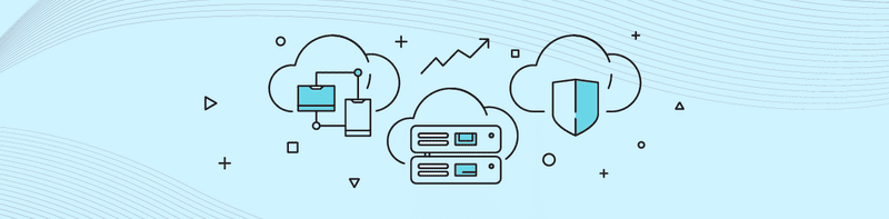 Diagram showing secure cloud migration of Oracle EBS data to Oracle Cloud, including device connections and server infrastructure.