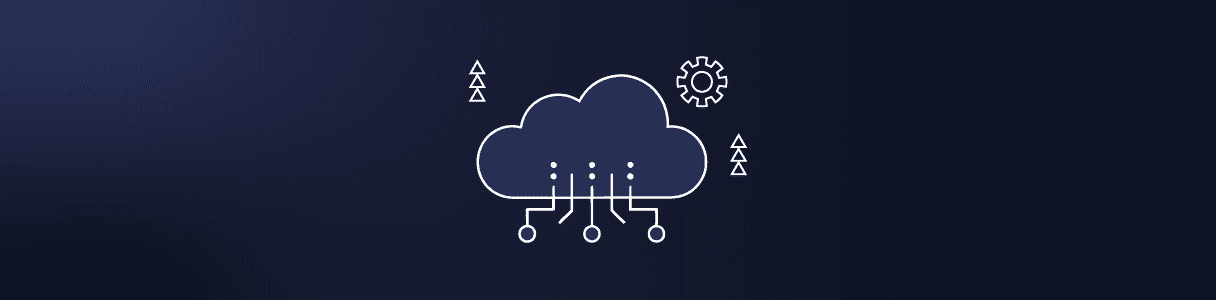Diagram showing cloud-based enterprise app management, featuring interconnected nodes and a gear icon. Opkey Coupa integration.