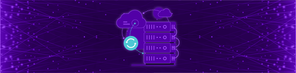 Diagram showing data synchronization between Oracle Cloud SCM and on-premises servers.