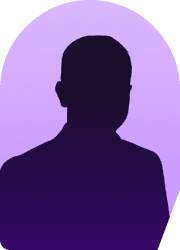 Placeholder silhouette used for testimonials without a headshot, shown against a purple background.